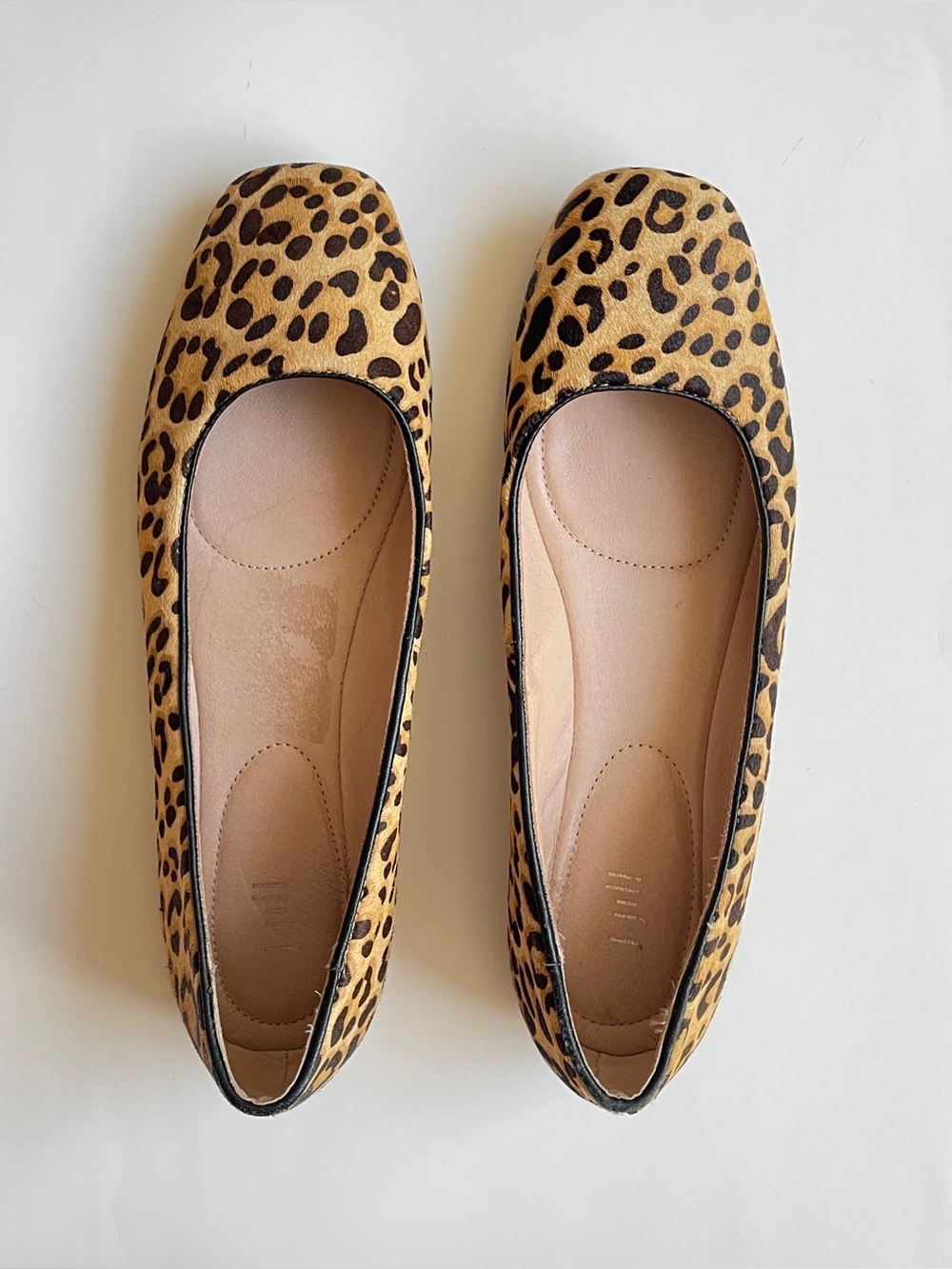 J.Jill Ballet Flats Womens 8.5 Leopard Print Calf Hair Round Toe Balletcore Work